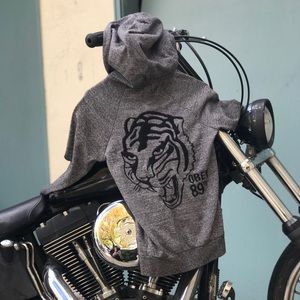 OBEY Classic Tiger Tattoo Style Zip Up Hoodie